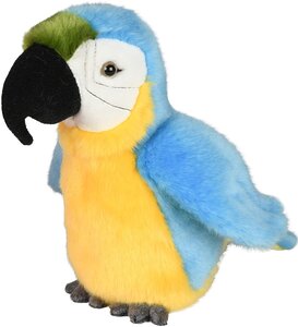 Peluche Perroquet de 21 cm bleu jaune