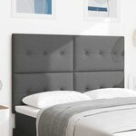 vidaXL Tête de Lit LED avec des lumières à LED Gris foncé 160 cm tissu