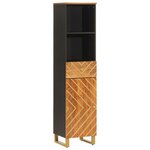 vidaXL Armoire bain marron et noir 38x33 5x160 cm bois massif manguier