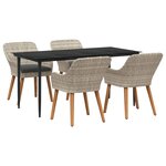 vidaXL Ensemble de salle à manger pour jardin 5 Pièces Gris clair