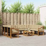 vidaXL Ensemble de canapés d'extérieur 10 Pièces Naturel et Beige