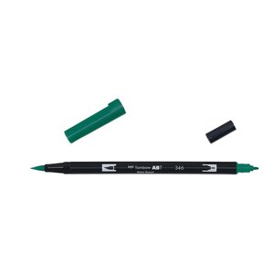 Feutre dessin double pointe abt dual brush pen 346 vert mer x 6 tombow