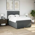 vidaXL Sommier à lattes de lit avec matelas Gris foncé 140x200cm Tissu