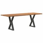 vidaXL Table à manger avec bord vivant 220x80x74 cm bois massif chêne
