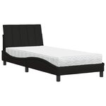 vidaXL Lit avec matelas Hanko noir 90x200 cm tissu