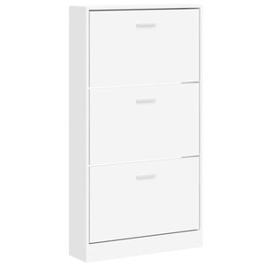 vidaXL Meuble à chaussures Blanc 59x17x108 cm Bois d'ingénierie