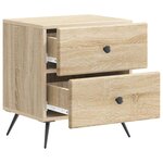 vidaXL Cabinet de chevet 2 Pièces Chêne Sonoma 43 x 34 5 x 47 5 cm