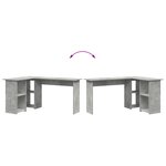 vidaXL Bureau gris béton Gris béton Panneau de particules Bureau d'ordi