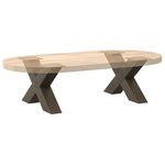 vidaXL Pieds de table basse en forme de X  2 pièces  acier naturel  50 x (30-31) cm