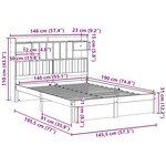 vidaXL Lit bibliothèque sans matelas 140x190 cm bois de pin massif