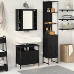 vidaXL Ensemble de meubles de salle de bain 3 pièces - Bois d'ingénierie chêne noir