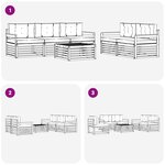 vidaXL Ensemble de canapés d'extérieur 6 Pièces Blanc et crème