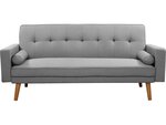 Canapé clic-clac "banny" - 188 x 80 x 108 cm - 3 places - gris clair