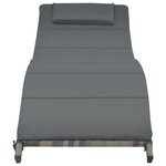 vidaXL Ensemble de chaises longues pliables 3 Pièces Résine tressée Gris