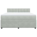 vidaXL Sommier à lattes de lit et matelas Gris clair 180x200cm Velours