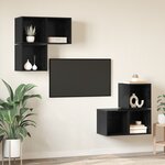 vidaXL Ensemble de meubles TV 4 Pièces Chêne noir 37 x 37 x 72 cm