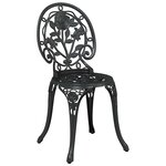 vidaXL Ensemble bistro de jardin 3 Pièces Noir Aluminium