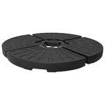 vidaXL Socle de parasol en forme d'éventail 4 Pièces Noir