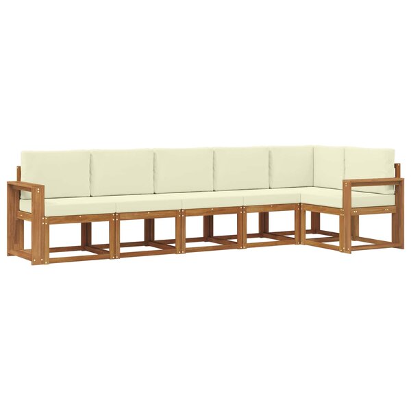 vidaXL Ensemble de canapés d'extérieur 6 pc Naturel et Crème