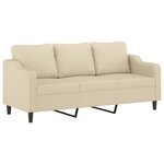 vidaXL Ensemble de canapés 2 Pièces avec coussins Crème Tissu