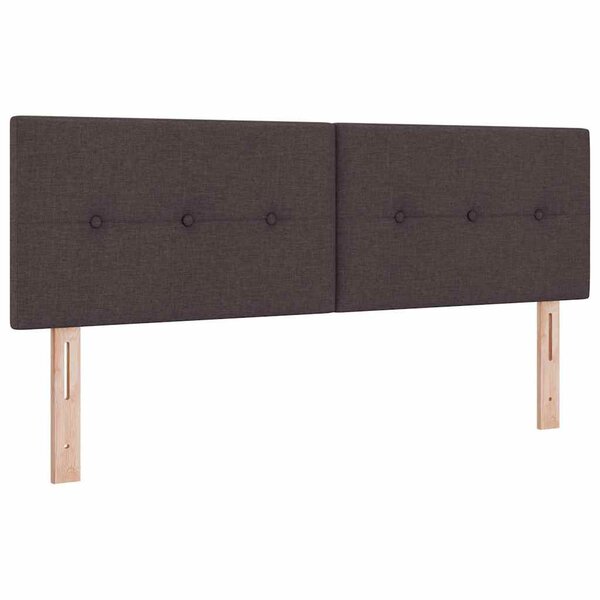 vidaXL Tête de Lit LED avec tête de lit Marron foncé 144 cm tissu