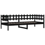 vidaXL Lit de jour sans matelas noir 90x190 cm bois de pin massif