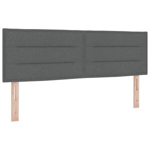 vidaXL Tête de lit LED avec bandes LED Gris foncé 160 cm tissu
