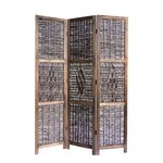 3x Paravent bois marron avec saule