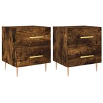 vidaXL Tables de chevet 2Pièces chêne fumé 40x35x47 5cm bois d’ingénierie