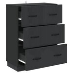 vidaXL Armoire à tiroirs Noir 66 x 34 5 x 87 cm Bois d'ingénierie