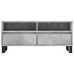 vidaXL Meuble TV gris béton 100x34 5x44 5 cm bois d'ingénierie