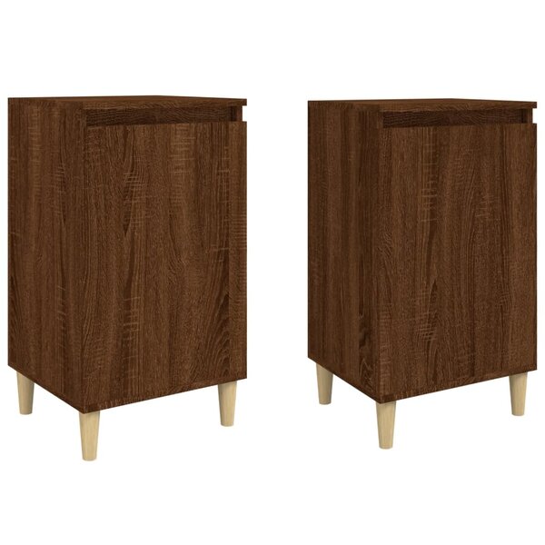 vidaXL Tables de chevet 2Pièces chêne marron 40x35x70cm bois d'ingénierie