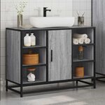 vidaXL Armoire lavabo de salle de bain sonoma gris bois d'ingénierie