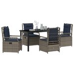 vidaXL Ensemble de salle à manger pour jardin 5 Pièces Gris polyrotin