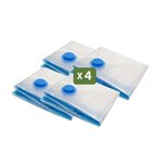 Pack and Move - Lot 4 Housses Rangement Sous Vide - Taille M 60 x 80 cm - Sac de Compression - Manteaux Habils Ski - Moyen Format - Fermeture Zip