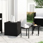 vidaXL Tables d'appoint de jardin 3 Pièces noir résine tressée