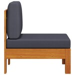 vidaXL Canapé central avec coussins gris foncé Bois d'acacia solide