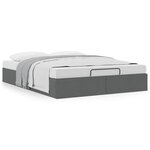 vidaXL Cadre de lit ottoman sans matelas gris foncé 140x190 cm tissu