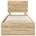 vidaXL Cadre de lit avec tête de lit Sonoma 90 x 190 cm Pin massif