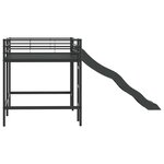 vidaXL Lit superposé pour enfants avec toboggan Noir et anthracite
