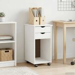 vidaXL Cabinet roulant 34 x 39 x 65 5 cm Pin massif Blanc