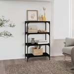 vidaXL Bibliothèque Noir 60x33x100 cm Bois d'ingénierie et acier