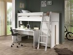 Combinaison lit + garde-robe + bureau blanc