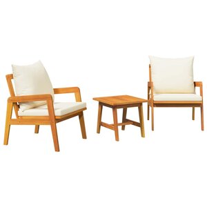 vidaXL Ensemble bistrot 3 pc Marron Bois d'Acacia Massif