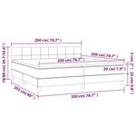 vidaXL Sommier à lattes de lit et matelas et LED Gris foncé 200x200 cm