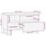 vidaXL Meuble TV 80x34x46 cm bois massif de manguier