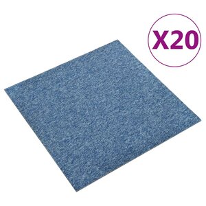 vidaXL Dalles de tapis de sol 20 Pièces 5 m² 50x50 cm Bleu