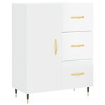 vidaXL Buffet Blanc brillant 69 5x34x90 cm Bois d'ingénierie