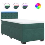 vidaXL Sommier à lattes de lit et matelas Vert foncé 80x200 cm Velours