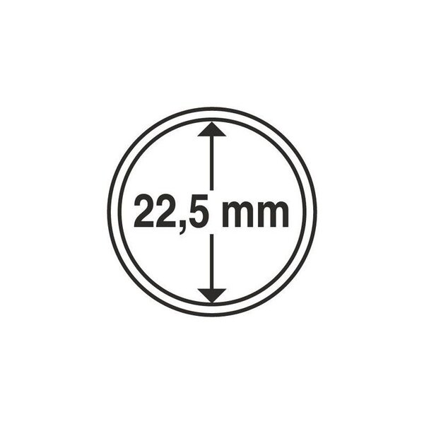 Capsules rondes 22 5mm pour monnaies de collection. Paquet - 10 capsules